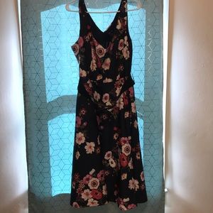 City Chic Floral Dress with Belt